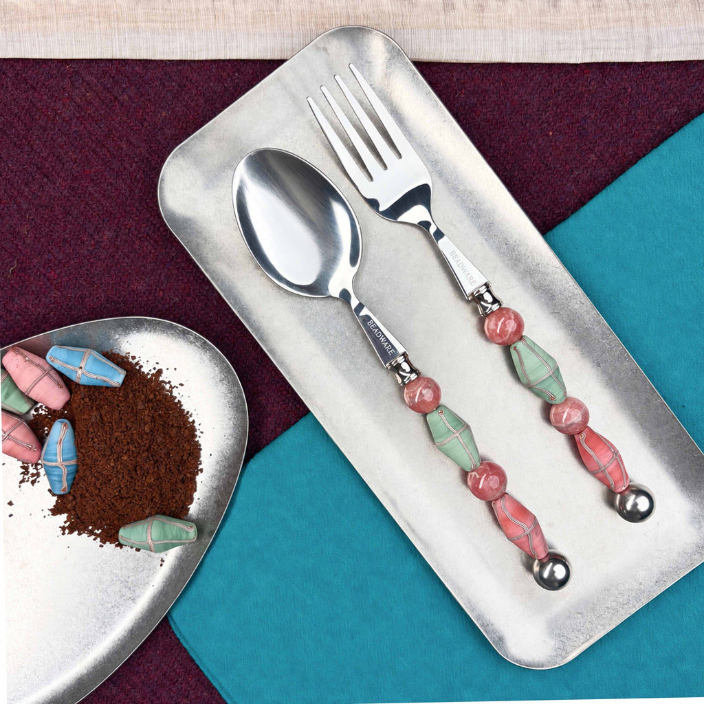 Paloma Rose Garden Art Glass Flatware - Beadware Studio