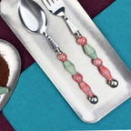 Paloma Rose Garden Art Glass Flatware - Beadware Studio