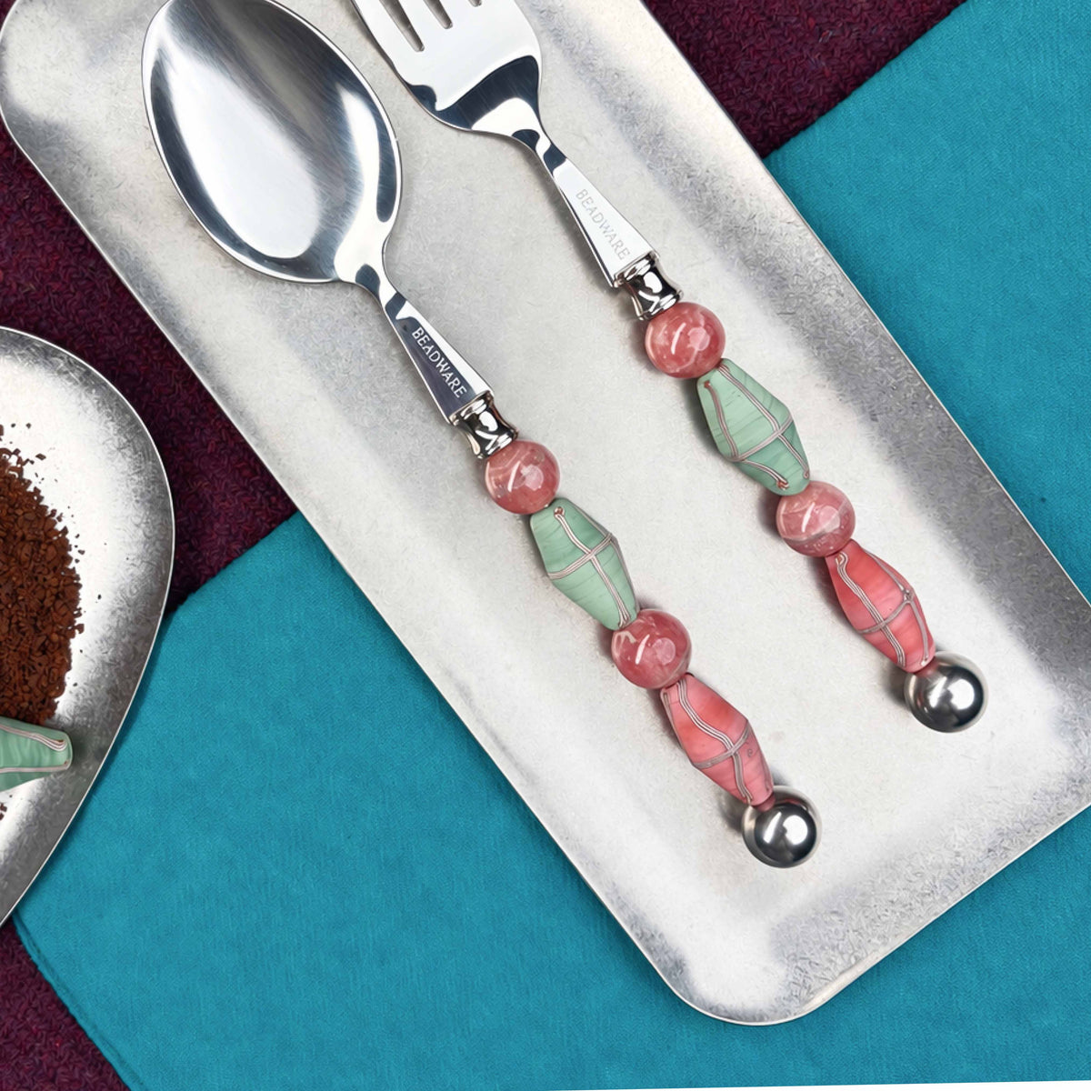 Paloma Rose Garden Art Glass Flatware - Beadware Studio