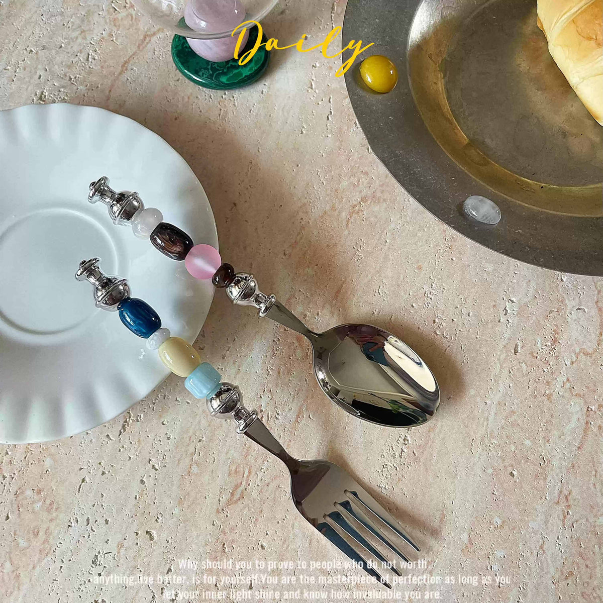 Soda Fountain Beaded Flatware Set - Beadware Studio