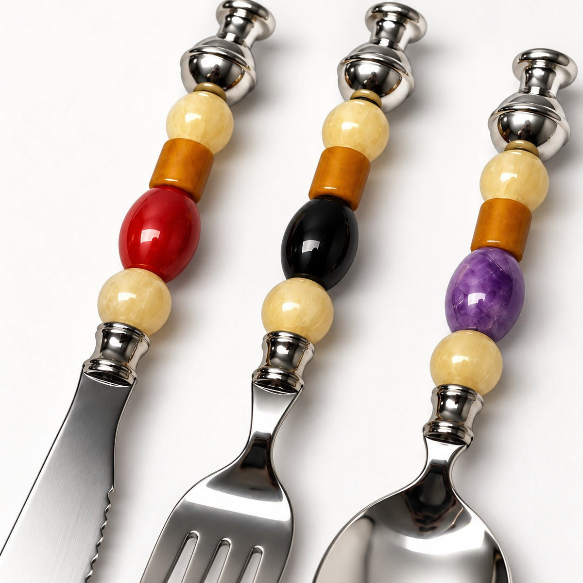 Velvet Harvest Beaded Flatware Set – 3 Piece - Beadware Studio