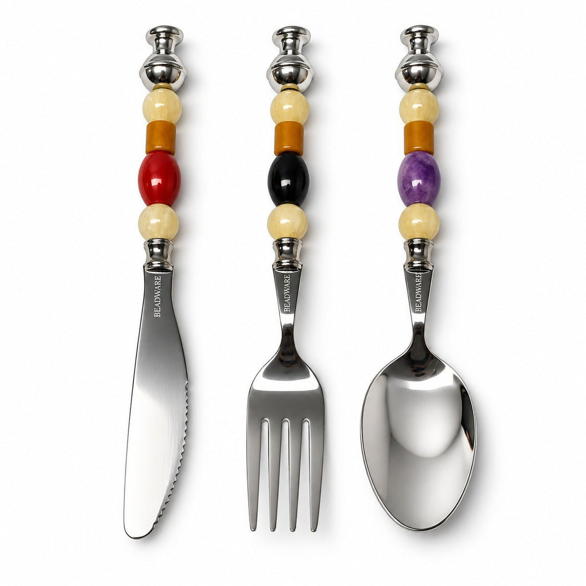 Velvet Harvest Beaded Flatware Set – 3 Piece - Beadware Studio